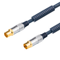 5 m Home Cinema IEC Connecting Cable with 2x Ferrite Core BLACK