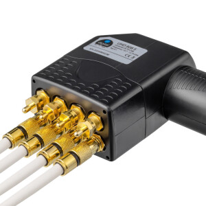 0,5 m SAT Anschluss Kabel mit 2 x vergoldeten Vollmetall F-Schnellstecker Quickfix WEISS