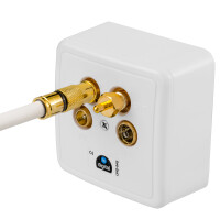 2 m SAT Anschluss Kabel mit 2 x vergoldeten Vollmetall F-Schnellstecker Quickfix WEISS