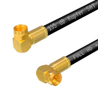 5 m SAT Anschluss Kabel 135dB 5-Fach geschirmt Reines Kupfer mit 2 x Winkel-Kompressionssteckern SCHWARZ
