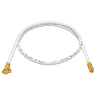 3m SAT connection cable 135dB 5 way shielded pure copper with compression plugs Normal and Angle WHITE