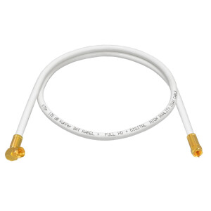 5 m SAT connection cable 135dB 5-fold shielded pure copper with compression plugs Normal and Angle WHITE
