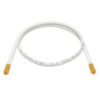 25 m SAT connection cable 135dB 5-fold shielded pure copper with compression plugs gold plated WHITE