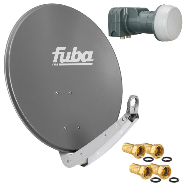 Satellite system SET Satellite dish Fuba DAA 650 65cm anthracite with LNB Twin Fuba DEK 217