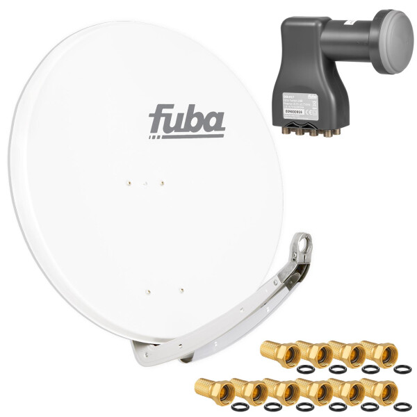 Satellite System SET Satellite dish Fuba DAA 850 85cm white with LNB Octo Fuba DEK 817