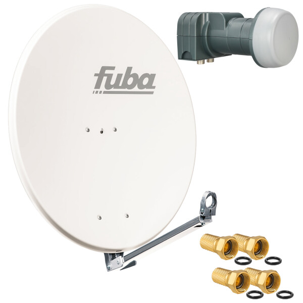 Sat Anlage SET Satellitenschüssel Fuba DAL 800 80cm weiß mit LNB Twin Fuba DEK 217