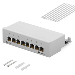 Patch panel / patch field 8-port CAT.6 hb-digital for...