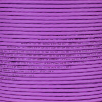 Bobine de cable ethernet CAT 7a 100m Duplex max. 1200 MHz S/FTP LSZH (2x8 fils) violet