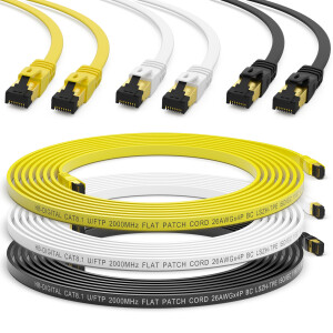 Cable ethernet plat câble RJ45 CAT 8,1 U/FTP LSZH 40Gbps 2000 MHz Cuivre pur