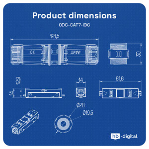 LSA Network Cable Connector Cat.7 IP68 Outdoor IDC to IDC