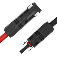 2x Solar Verlängerungskabel mit Stecker 4mm² oder  6mm² Kabel für PV Anlagen Verkabelung schwarz / rot