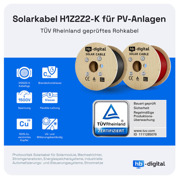 Câble de connexion de module solaire Creabest 10FT 10 AWG (6 mm²