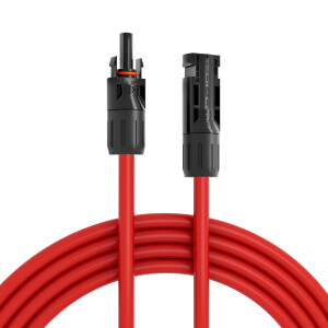 20m Solar cable 6mm² H1Z2Z2-K with solar plug and solar socket Photovoltaic PV cable for solar system red