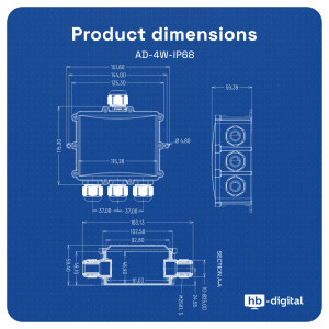 Abzweigdose wasserdicht IP68 4 Wege Installationsdose