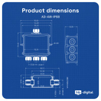 Junction box waterproof IP68 4 gang installation box