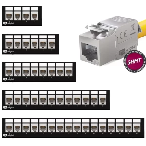 Panneau de brassage avec modules Cat6a Keystone...