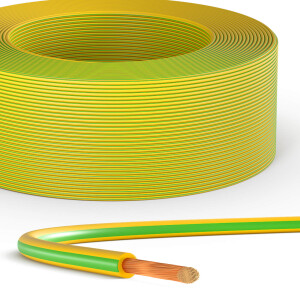 Câble de mise à la terre 100m en PVC 4mm² H07V-K - Fil électrique souple vert-jaune pour installation PV