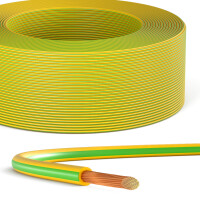 50m PVC Aderleitung H07V-K Erdungskabel 6mm2 flexibel für PV Anlagen Verdrahtungsleitung 6mm2 grün-gelb