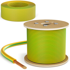 Câble pour mise à la terre 10mm² H07V-K PVC vert-jaune flexible pour systèmes photovoltaïques