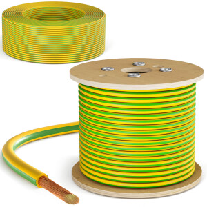 Câble de mise à la terre 16mm² H07V-K PVC vert-jaune flexible pour systèmes photovoltaïques