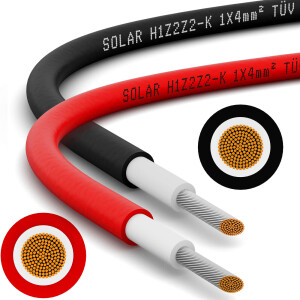 Solarkabel 4mm2  PV Kabel für Solaranlagen Solarkabel H1Z2Z2-K Typ für PV Anlagen