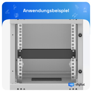 Rackblende 10 Zoll 1HE für Serverschrank Stahl schwarz