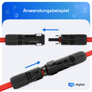 1 Paare Solarstecker 1500V PV Stecker IP68 für Solarkabel 4mm² oder 6mm²