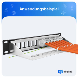 Patchpanel 10 zoll / Patchfeld 12-Port für Keystone Module schwarz