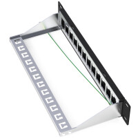 Patchpanel 10 zoll / Patchfeld 12-Port für Keystone Module schwarz