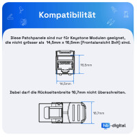 Patchpanel 10 zoll / Patchfeld 12-Port für Keystone Module schwarz