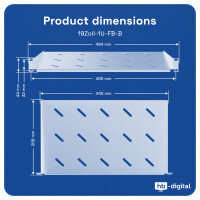 1U Shelf for 19-inch Network Cabinet 270 mm black