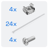 19 pouces Panneau de brassage 24 ports avec CAT 7 modules RJ45 Keystone