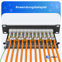 10 zoll Patchpanel Cat.6 Patchfeld 12 Port schwarz