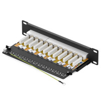 10 inch Patch Panel Cat.6 12-port black