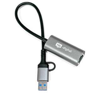 USB-C to Ethernet Adapter with USB 3.0