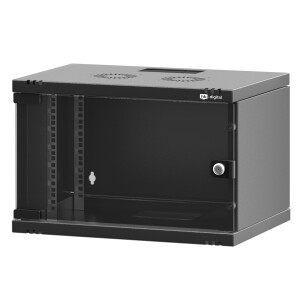 Network cabinet 19 inch 7U wall-mounted housing black