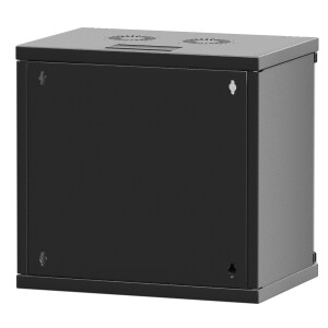 Network cabinet 19 inch 9U wall-mounted housing black