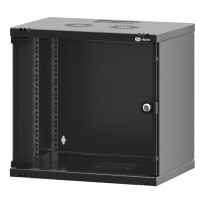 Network cabinet 19 inch 9U wall-mounted housing black