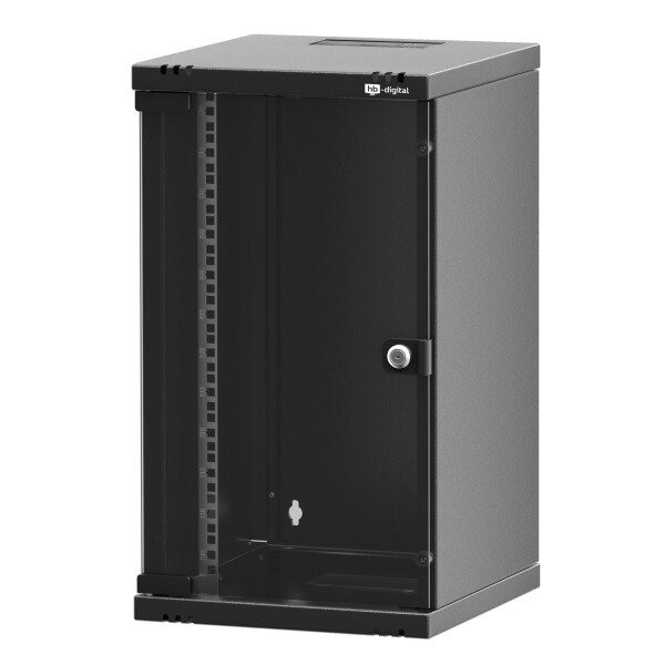 Network cabinet 10 inch 12U wall-mounted housing black