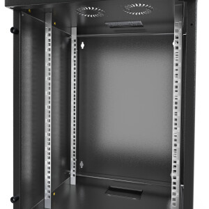 Network cabinet 19 inch 12U wall-mounted housing black