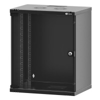 Network cabinet 19 inch 12U wall-mounted housing black