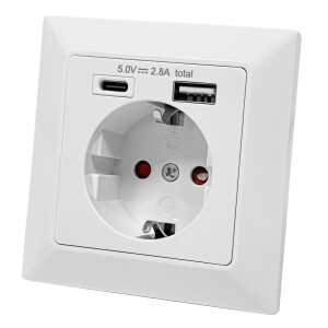 Flush-mounted socket outlet with earthing contact with 1x...