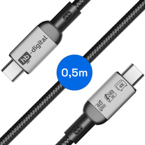 0,5m USB-C Kabel USB-4 Datenkabel 40Gbps Ladekabel 240W