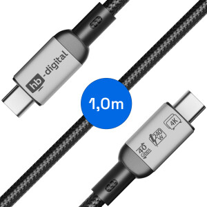 1m USB-C Kabel USB-4 Datenkabel 40Gbps Ladekabel 240W