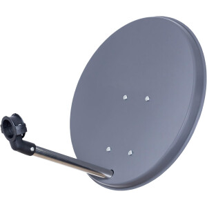 SET Satellitenschüssel 40cm Anthrazit aus Stahl mit SAT-Kabel und LNB