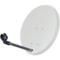 SET satellite dish 40cm light grey steel with SAT cable and LNB