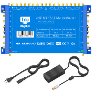 Multischalter SAT hb-digital UHD-MS 17/16 bis zu 16...