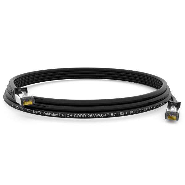 CAT 7 S-FTP patch cable, LSZH - Black