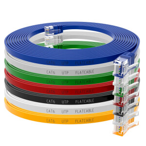 Câble RJ45 plat catégorie 6 U/UTP cable LAN cat 6 PVC jusquà 1000 Mbit/s