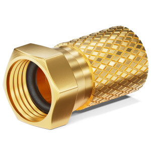F Type Connector 8,2mm with rubber seal for coaxial cable gold plated